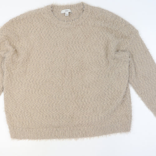 Marks and Spencer Women’s Beige XL Fluffy Knit Pullover Jumper
