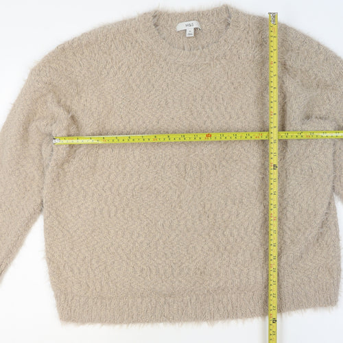 Marks and Spencer Women’s Beige XL Fluffy Knit Pullover Jumper