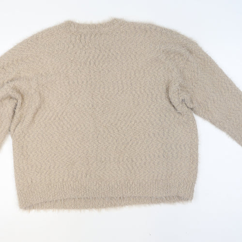 Marks and Spencer Women’s Beige XL Fluffy Knit Pullover Jumper