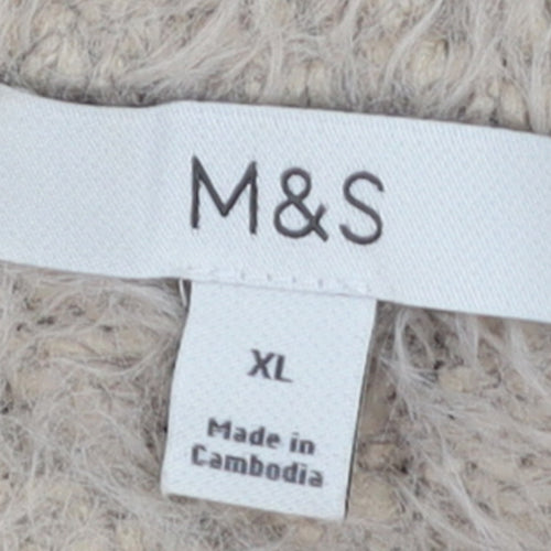 Marks and Spencer Women’s Beige XL Fluffy Knit Pullover Jumper