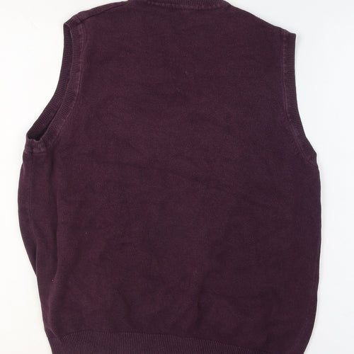 Van Heusen Men’s Purple Argyle Cotton Knit Sleeveless Vest S