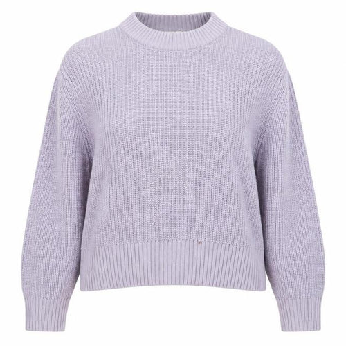 Monki Women Purple Chunky Knit Mock Neck Jumper L