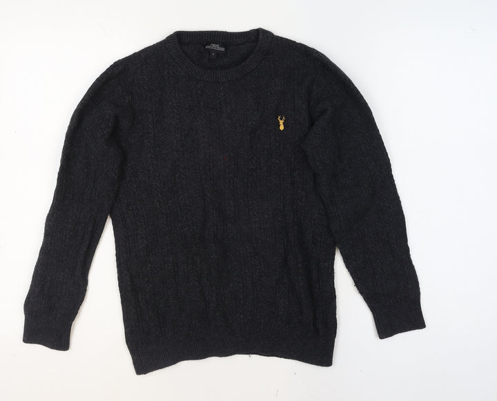 Next Men’s Black Cable-Knit Crew Neck Jumper Size S