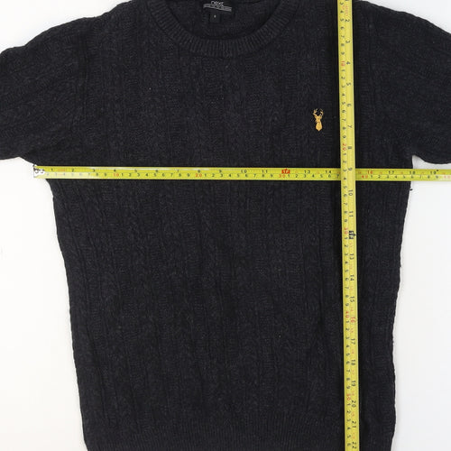 Next Men’s Black Cable-Knit Crew Neck Jumper Size S
