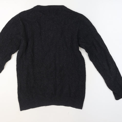 Next Men’s Black Cable-Knit Crew Neck Jumper Size S