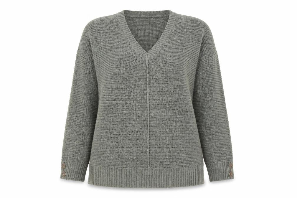 Front view of Wallis Women's Green L Chunky-Knit V-Neck Cardigan