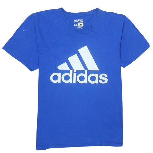 Adidas Men's Blue Short Sleeve Crew Neck Graphic T-Shirt Size L