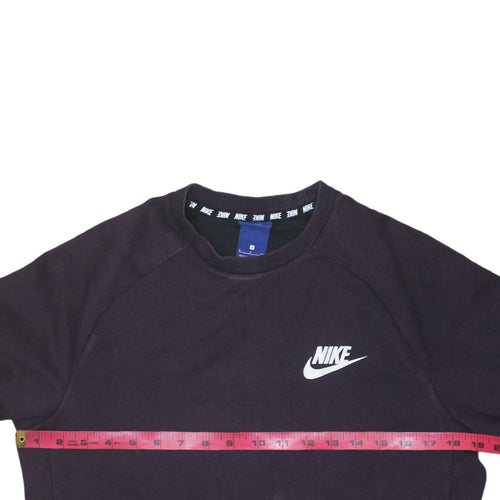 Nike Men's Black Small Pullover Sweatshirt Crew Neck Long Sleeve Logo