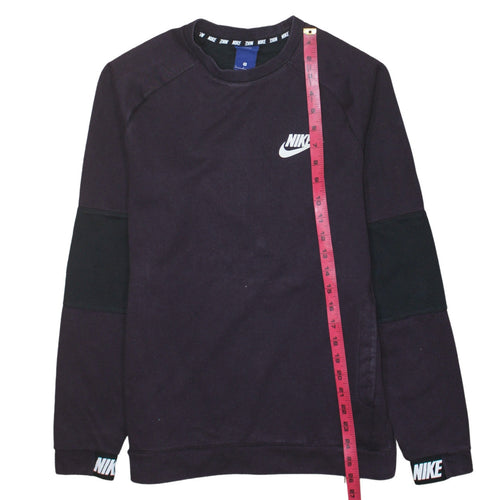 Nike Men's Black Small Pullover Sweatshirt Crew Neck Long Sleeve Logo