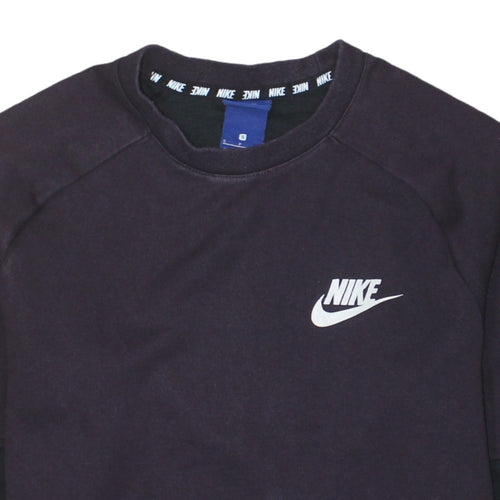Nike Men's Black Small Pullover Sweatshirt Crew Neck Long Sleeve Logo