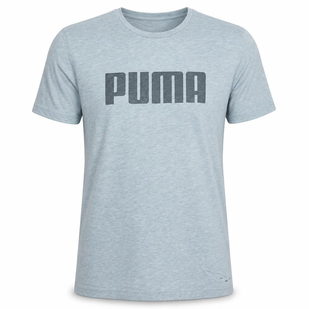 Puma Men's Grey Logo Crew Neck Short Sleeve T-Shirt Size L