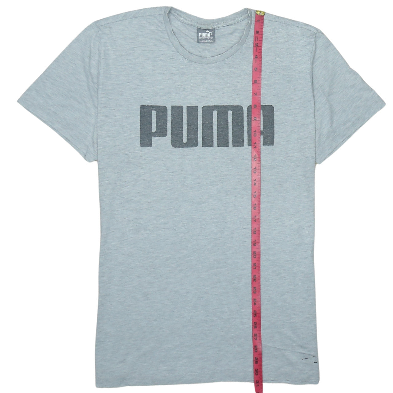 Puma Men's Grey Logo Crew Neck Short Sleeve T-Shirt Size L