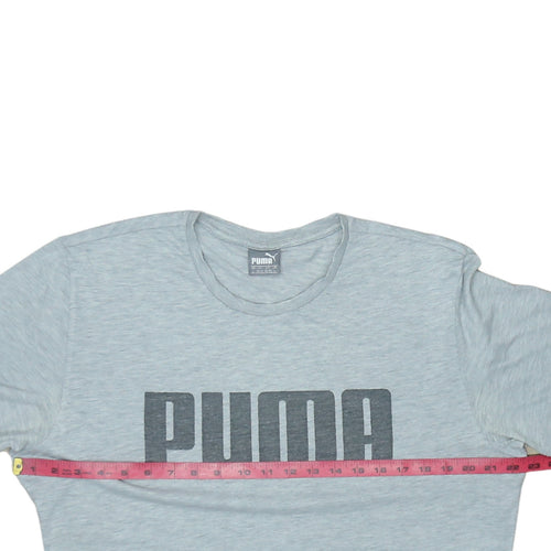 Puma Men's Grey Logo Crew Neck Short Sleeve T-Shirt Size L