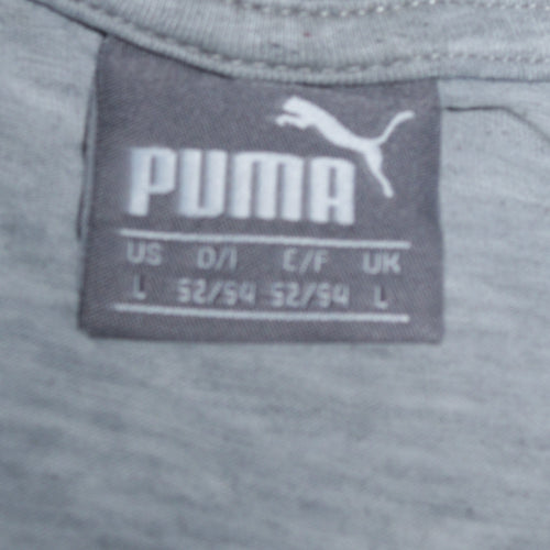 Puma Men's Grey Logo Crew Neck Short Sleeve T-Shirt Size L