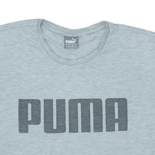 Puma Men's Grey Logo Crew Neck Short Sleeve T-Shirt Size L