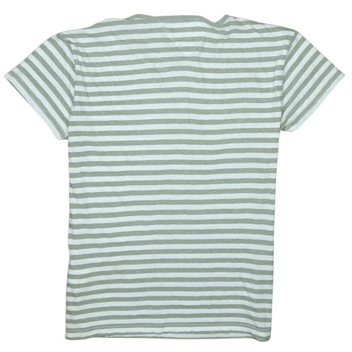 Tommy Hilfiger Men’s Green Striped Crew Neck Cotton Blend T-Shirt M