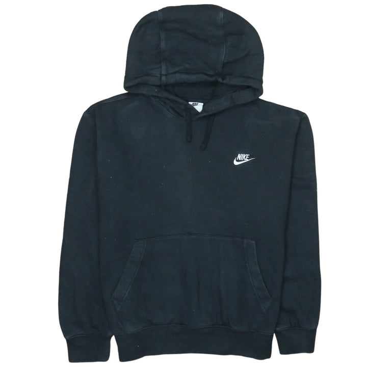 Nike Womens Black Pullover Hoodie M Cotton Blend Logo Casual Sweatshirt