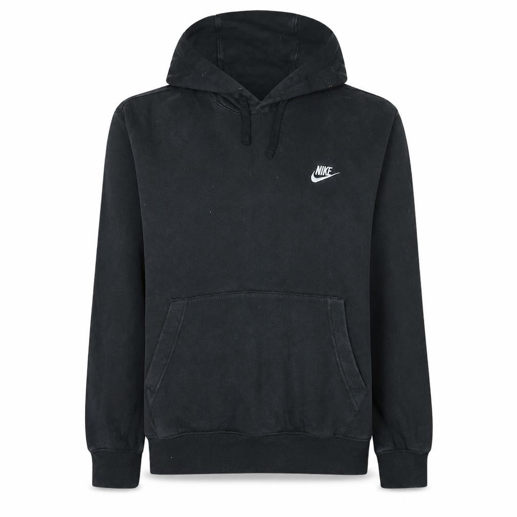 Nike Womens Black Pullover Hoodie M Cotton Blend Logo Casual Sweatshirt