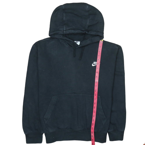 Nike Womens Black Pullover Hoodie M Cotton Blend Logo Casual Sweatshirt