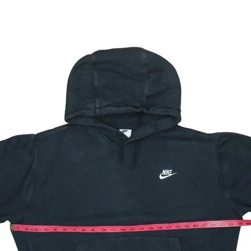 Nike Womens Black Pullover Hoodie M Cotton Blend Logo Casual Sweatshirt