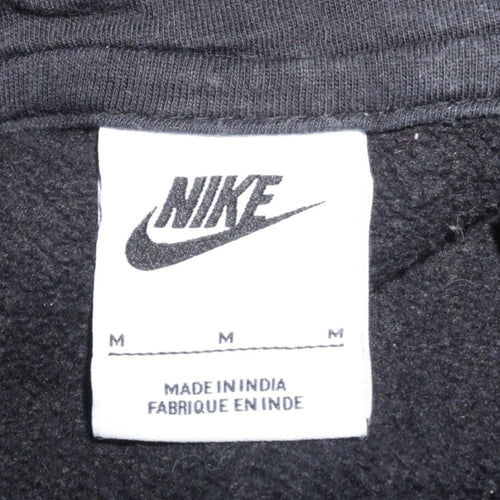 Nike Womens Black Pullover Hoodie M Cotton Blend Logo Casual Sweatshirt