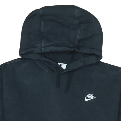 Nike Womens Black Pullover Hoodie M Cotton Blend Logo Casual Sweatshirt