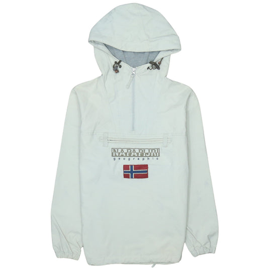 Napapijri Women Beige Hooded Anorak Jacket M Outdoor Casual