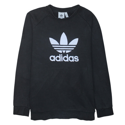adidas Men's Black XL Pullover Sweatshirt Crew Neck Logo Fleece