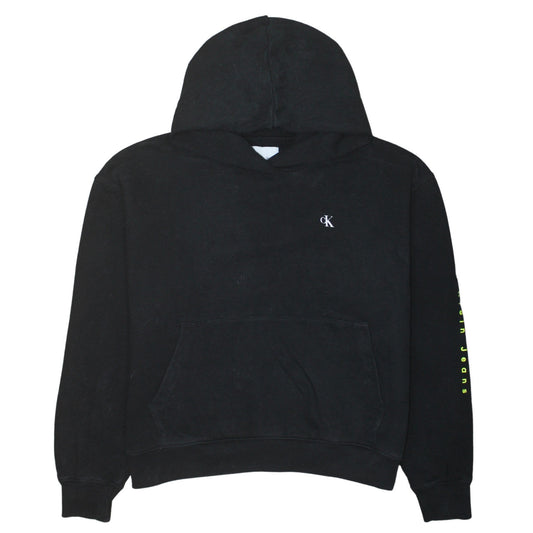 Calvin Klein Jeans Womens Black XL Pullover Hoodie with Logo