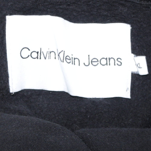 Calvin Klein Jeans Womens Black XL Pullover Hoodie with Logo