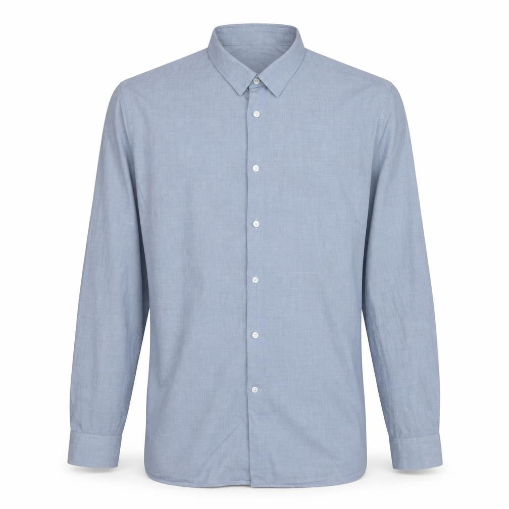 Calvin Klein Men's Blue Slim Fit Long Sleeve Button-Up Shirt