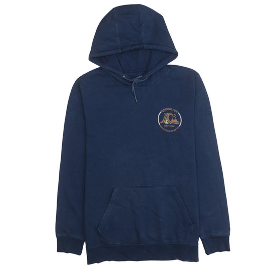 Quiksilver Men's Blue Pullover Hoodie Size L Surf Logo Sweatshirt