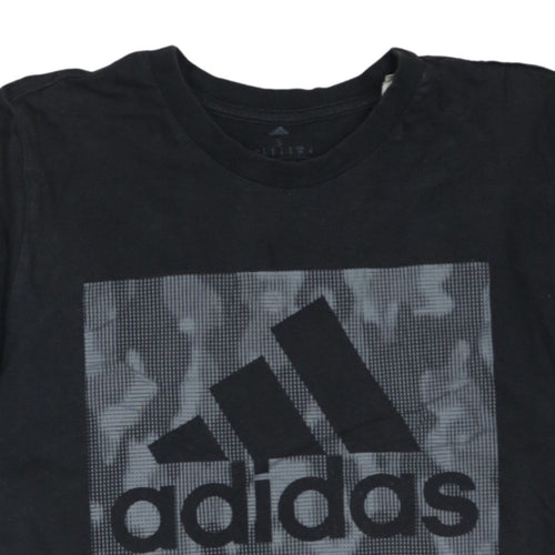 adidas Men's Black Small Graphic Logo Sports T-Shirt
