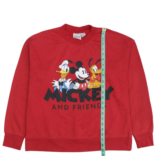 Disney Women Red Mickey & Friends Pullover Sweatshirt UK 10/12