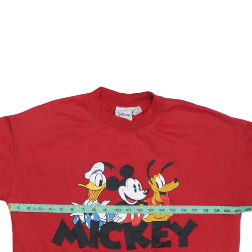 Disney Women Red Mickey & Friends Pullover Sweatshirt UK 10/12