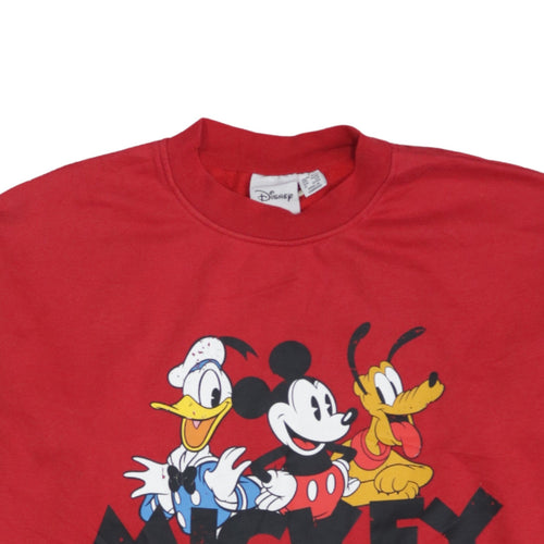 Disney Women Red Mickey & Friends Pullover Sweatshirt UK 10/12
