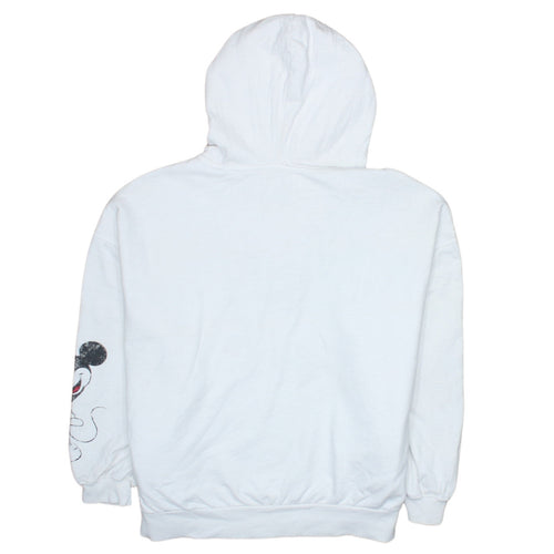 Sinsay Women White Mickey Mouse Pullover Hoodie Size M Disney Graphic