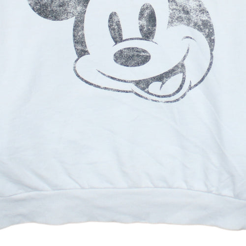 Sinsay Women White Mickey Mouse Pullover Hoodie Size M Disney Graphic