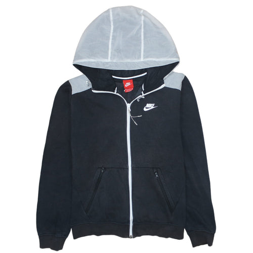 Nike Men's Black Grey Full Zip Hoodie Jacket Size M Cotton Blend