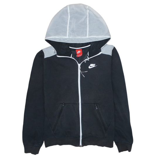 Nike Men's Black Grey Full Zip Hoodie Jacket Size M Cotton Blend