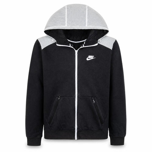 Nike Men's Black Grey Full Zip Hoodie Jacket Size M Cotton Blend