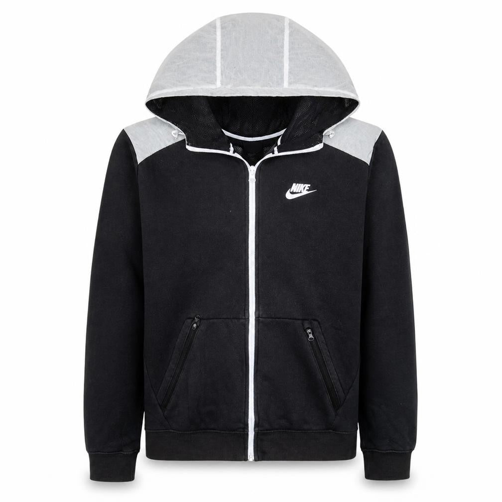 Nike Men's Black Grey Full Zip Hoodie Jacket Size M Cotton Blend