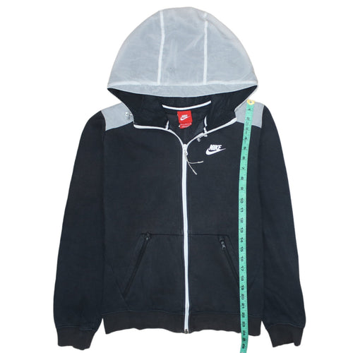 Nike Men's Black Grey Full Zip Hoodie Jacket Size M Cotton Blend