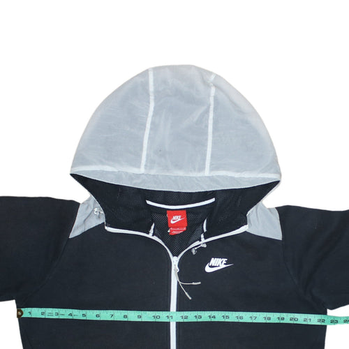 Nike Men's Black Grey Full Zip Hoodie Jacket Size M Cotton Blend