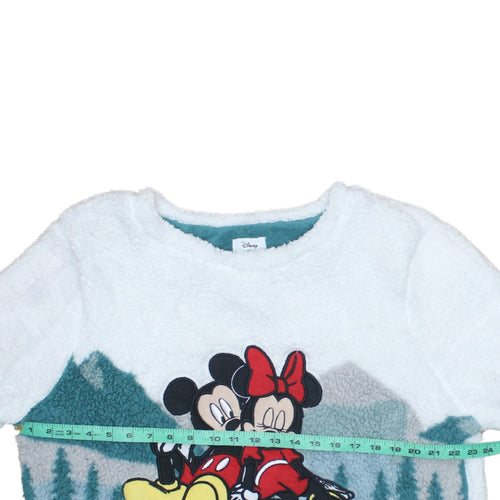 Disney Women's Multicoloured Fleece Mickey & Minnie Long Sleeve Nightshirt M