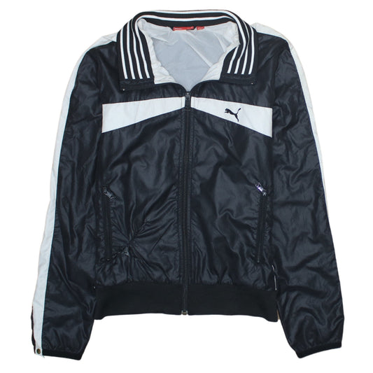 Puma Women Black Bomber Jacket S Zip Up Track Style