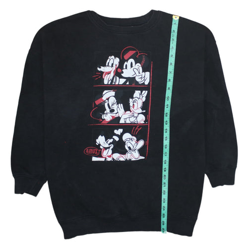 Disney x Primark Cares Black Mickey Mouse Crew Neck Sweatshirt Women M 12/14