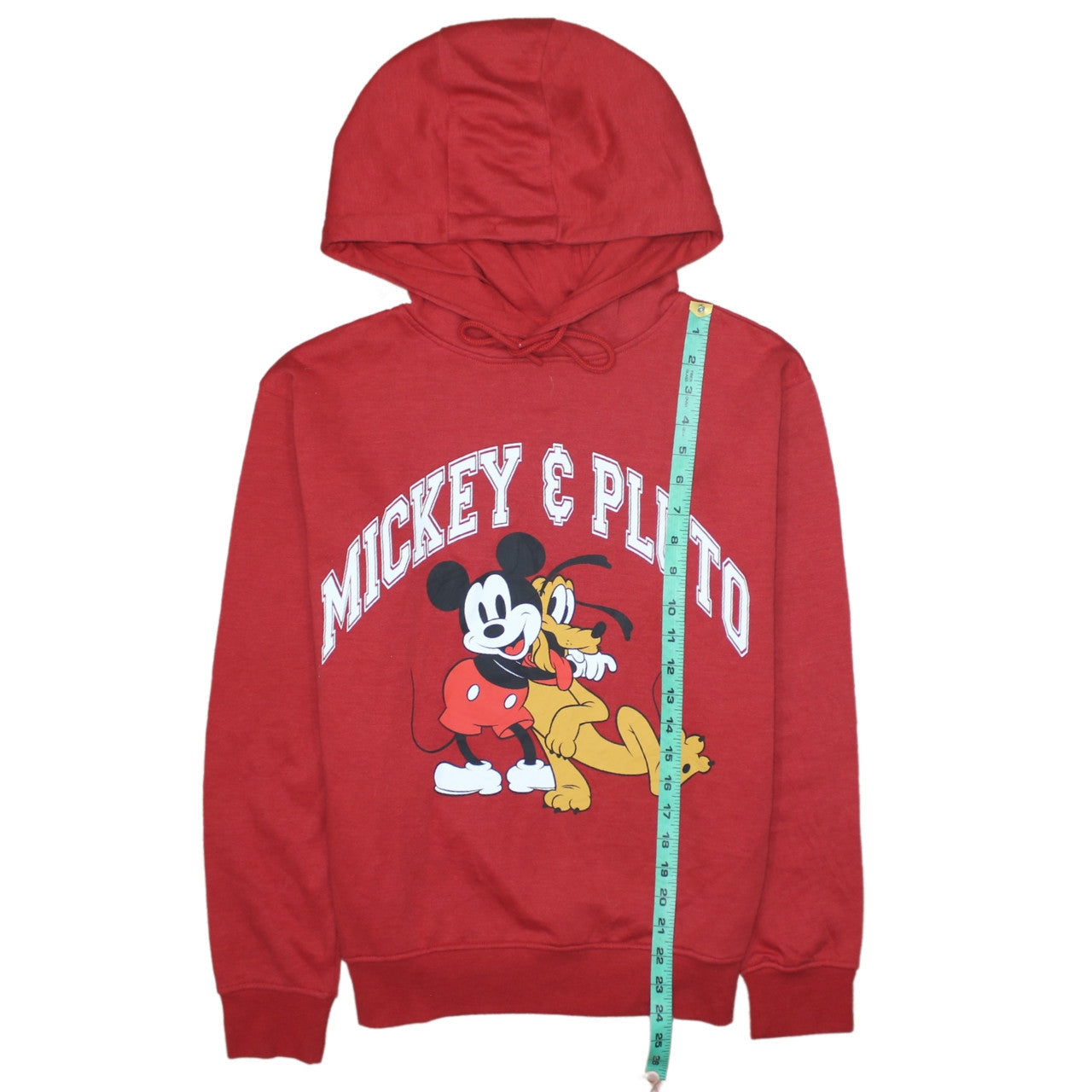 Disney Womens Red Hoodie XS Mickey & Pluto Graphic Pullover