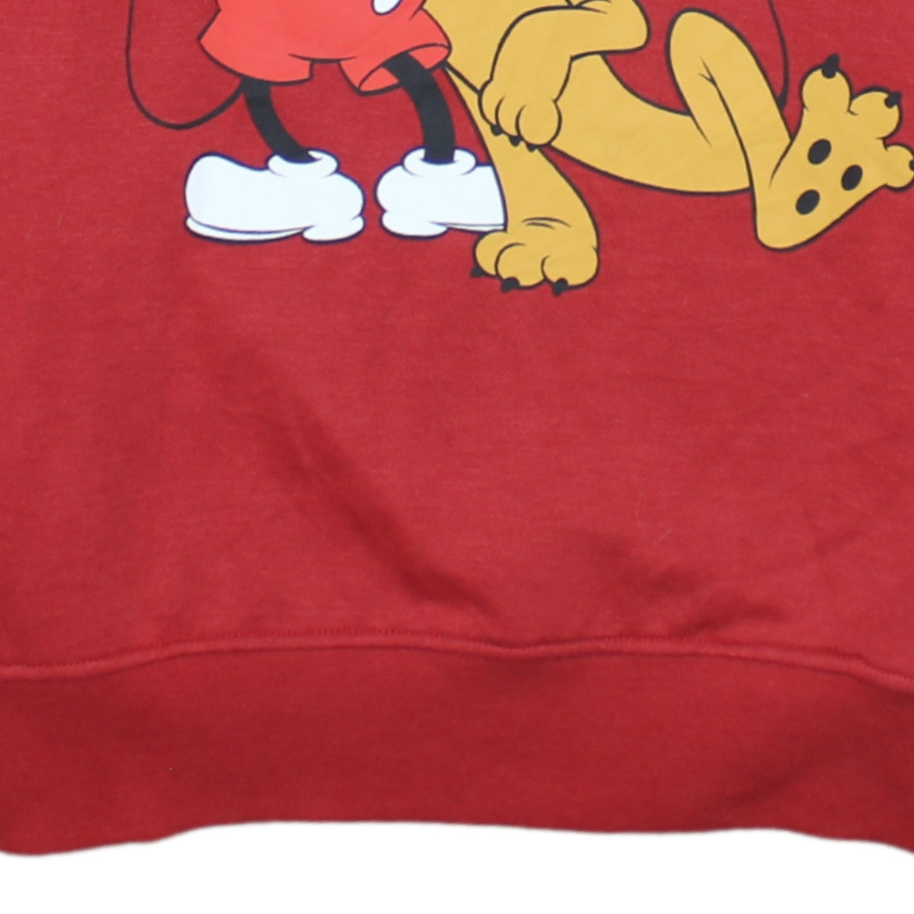 Disney Womens Red Hoodie XS Mickey & Pluto Graphic Pullover