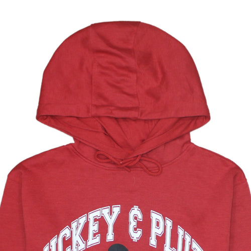 Disney Womens Red Hoodie XS Mickey & Pluto Graphic Pullover